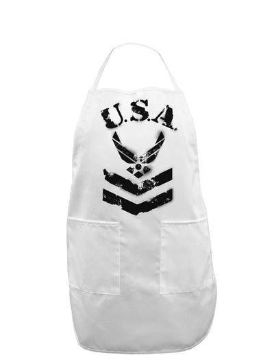 USA Military Air Force Stencil Logo Adult Apron-Bib Apron-TooLoud-White-One-Size-Davson Sales