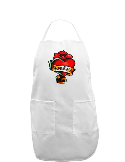 Tattoo Heart Grandma Adult Apron-Bib Apron-TooLoud-White-One-Size-Davson Sales