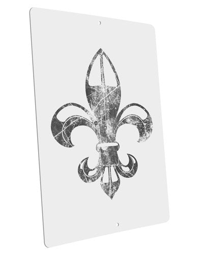 Distressed Fleur de Lis Large Aluminum Sign 12 x 18&#x22; - Portrait-Aluminum Sign-TooLoud-12x18"-Davson Sales