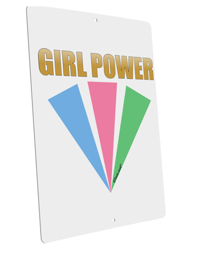 Girl Power Stripes Large Aluminum Sign 12 x 18&#x22; - Portrait by TooLoud-TooLoud-12x18"-Davson Sales