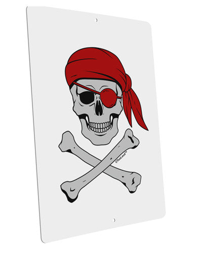 Pirate Skull Large Aluminum Sign 12 x 18&#x22; - Portrait-Aluminum Sign-TooLoud-12x18"-Davson Sales