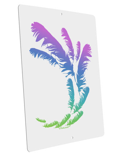 Tropical Feathers Large Aluminum Sign 12 x 18&#x22; - Portrait-Aluminum Sign-TooLoud-12x18"-Davson Sales