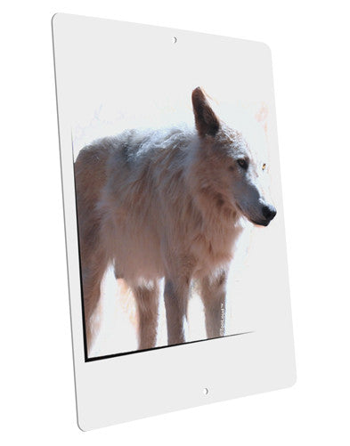 Magnificent Full White Wolf Large Aluminum Sign 12 x 18&#x22; - Portrait-Aluminum Sign-TooLoud-12x18"-Davson Sales