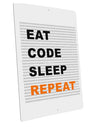 Eat Sleep Code Repeat Large Aluminum Sign 12 x 18&#x22; - Portrait by TooLoud-TooLoud-12x18"-Davson Sales