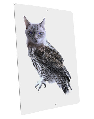 Lucky Cat Owl Large Aluminum Sign 12 x 18&#x22; - Portrait-Aluminum Sign-TooLoud-12x18"-Davson Sales