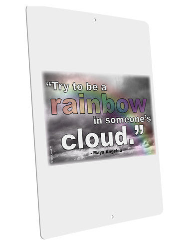 Rainbow in Cloud M Angelou Large Aluminum Sign 12 x 18&#x22; - Portrait by TooLoud-TooLoud-12x18"-Davson Sales