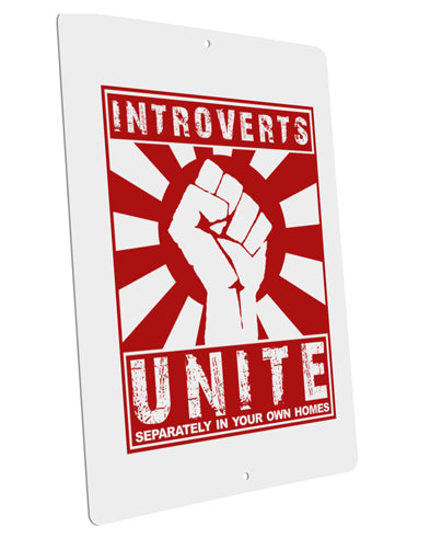 Introverts Unite Funny Large Aluminum Sign 12 x 18&#x22; - Portrait by TooLoud-TooLoud-12x18"-Davson Sales