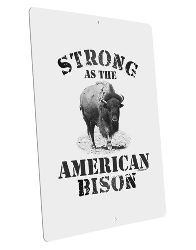 Strong Bison Text Large Aluminum Sign 12 x 18&#x22; - Portrait-Aluminum Sign-TooLoud-12x18"-Davson Sales