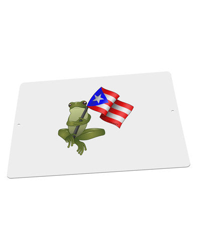 Coqui Holding Flag Large Aluminum Sign 12 x 18&#x22; - Landscape-Aluminum Sign-TooLoud-18x12"-Davson Sales