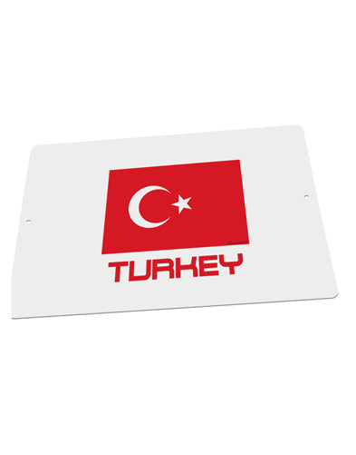 Turkey Flag with Text Large Aluminum Sign 12 x 18&#x22; - Landscape by TooLoud-TooLoud-18x12"-Davson Sales