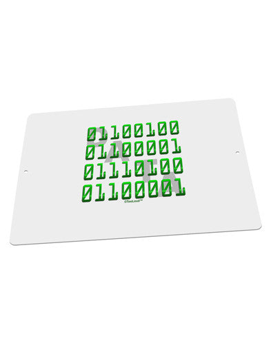 Binary Data Green Large Aluminum Sign 12 x 18&#x22; - Landscape-Aluminum Sign-TooLoud-18x12"-Davson Sales