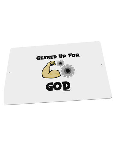 Geared Up For God Large Aluminum Sign 12 x 18&#x22; - Landscape by TooLoud-TooLoud-18x12"-Davson Sales