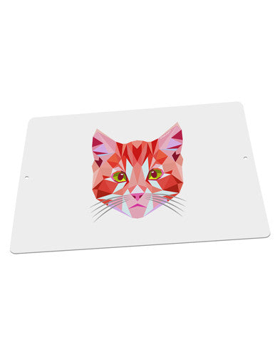 Geometric Kitty Red Large Aluminum Sign 12 x 18&#x22; - Landscape-Aluminum Sign-TooLoud-18x12"-Davson Sales