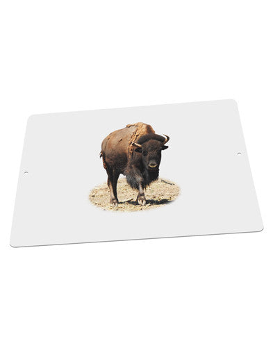 Strong Bison Cutout Large Aluminum Sign 12 x 18&#x22; - Landscape-Aluminum Sign-TooLoud-18x12"-Davson Sales