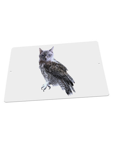 Lucky Cat Owl Large Aluminum Sign 12 x 18&#x22; - Landscape-Aluminum Sign-TooLoud-18x12"-Davson Sales