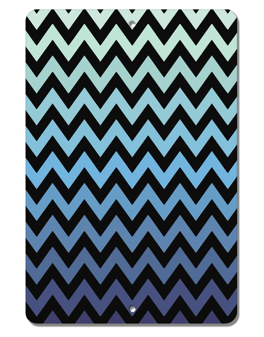 Cool Ocean Zig Zags Aluminum 8 x 12&#x22; Aluminum Sign All Over Print-Aluminum Sign-TooLoud-White-Davson Sales