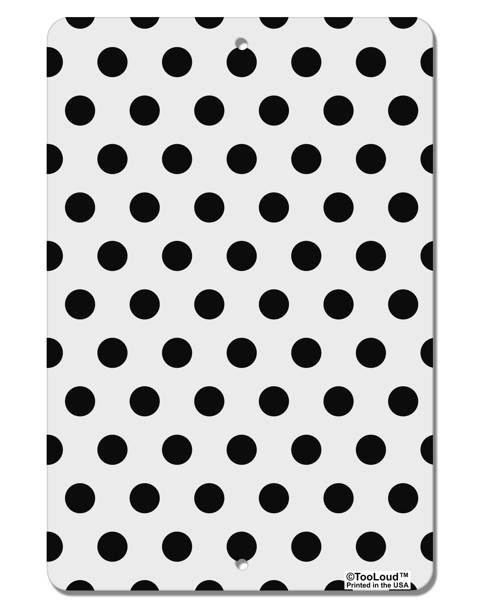 Black Polka Dots on White Aluminum 8 x 12&#x22; Aluminum Sign All Over Print by TooLoud-Aluminum Sign-TooLoud-White-Davson Sales