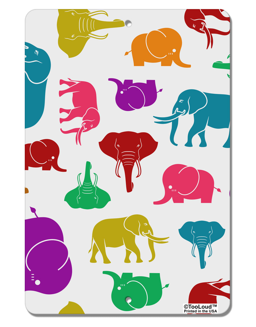 Colorful Elephants AOP Aluminum 8 x 12&#x22; Aluminum Sign All Over Print-Aluminum Sign-TooLoud-White-Davson Sales