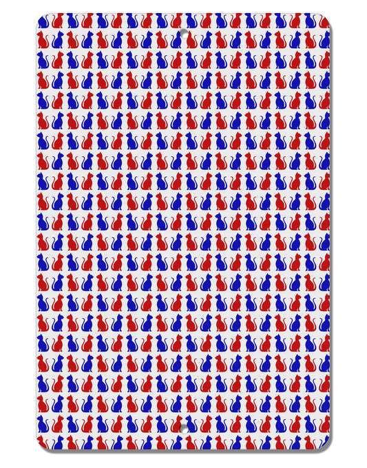 Patriotic Cat Pattern Aluminum 8 x 12&#x22; Aluminum Sign All Over Print-Aluminum Sign-TooLoud-White-Davson Sales
