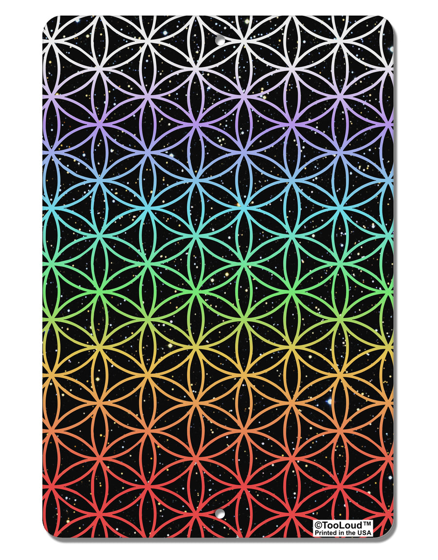 Chakra Colors Flower of Life Aluminum 8 x 12&#x22; Aluminum Sign All Over Print-Aluminum Sign-TooLoud-White-Davson Sales