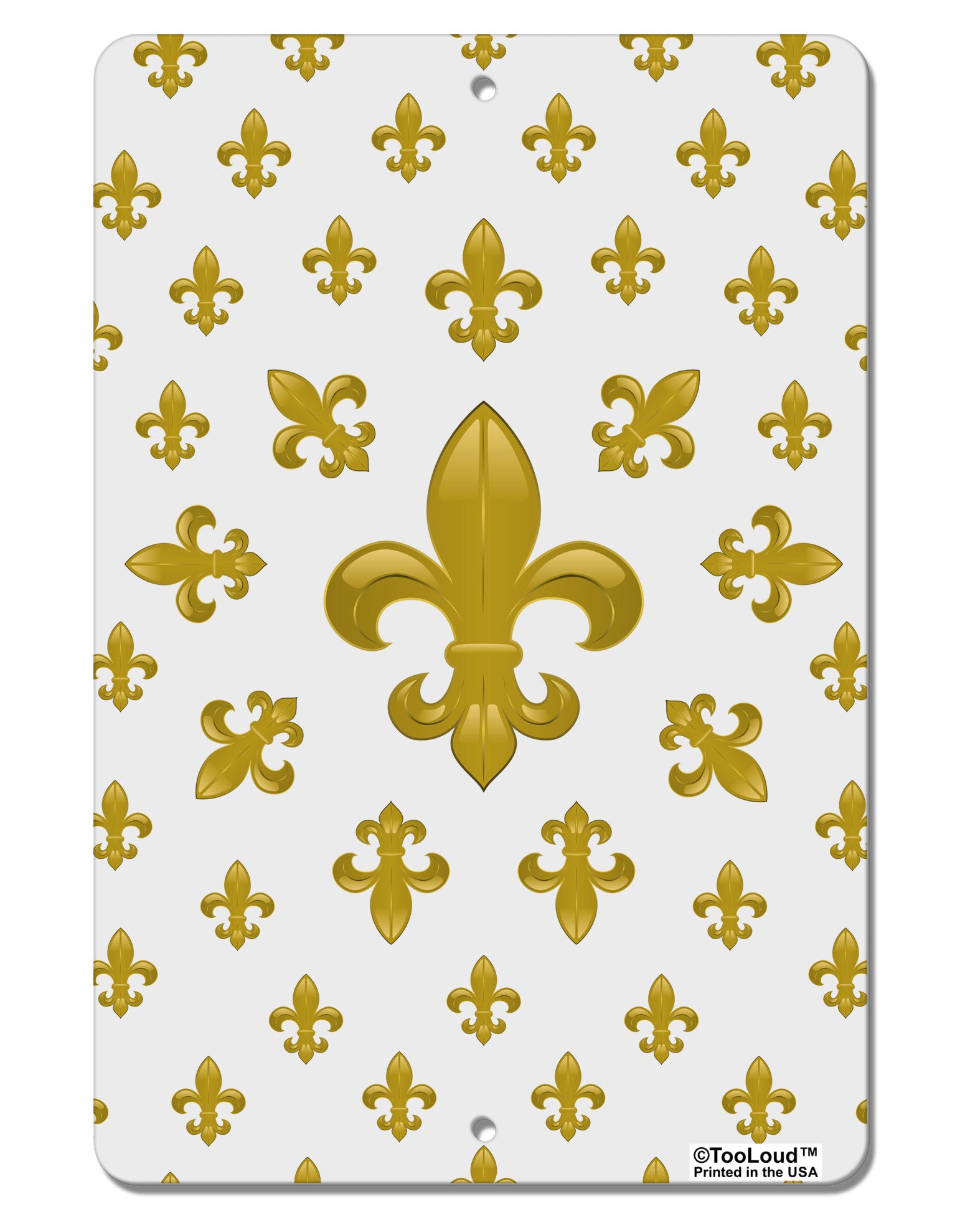 Gold Fleur De Lis AOP Aluminum 8 x 12&#x22; Aluminum Sign All Over Print by TooLoud-Aluminum Sign-TooLoud-White-Davson Sales