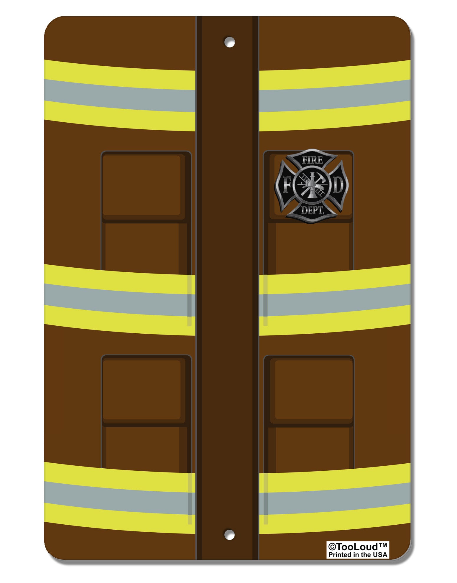 Firefighter Brown AOP Aluminum 8 x 12&#x22; Aluminum Sign All Over Print-Aluminum Sign-TooLoud-White-Davson Sales
