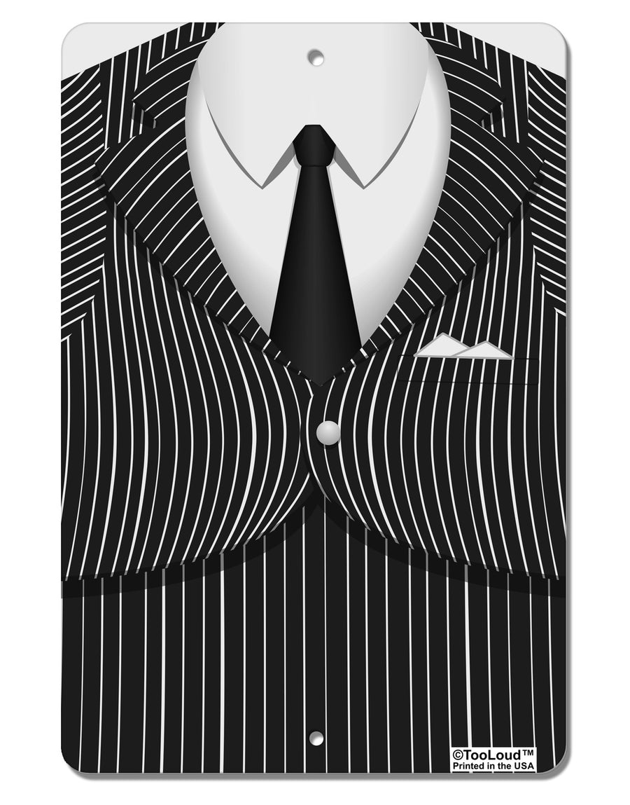 Pinstripe Gangster Jacket Printed Costume Aluminum 8 x 12&#x22; Aluminum Sign All Over Print-Aluminum Sign-TooLoud-White-Davson Sales