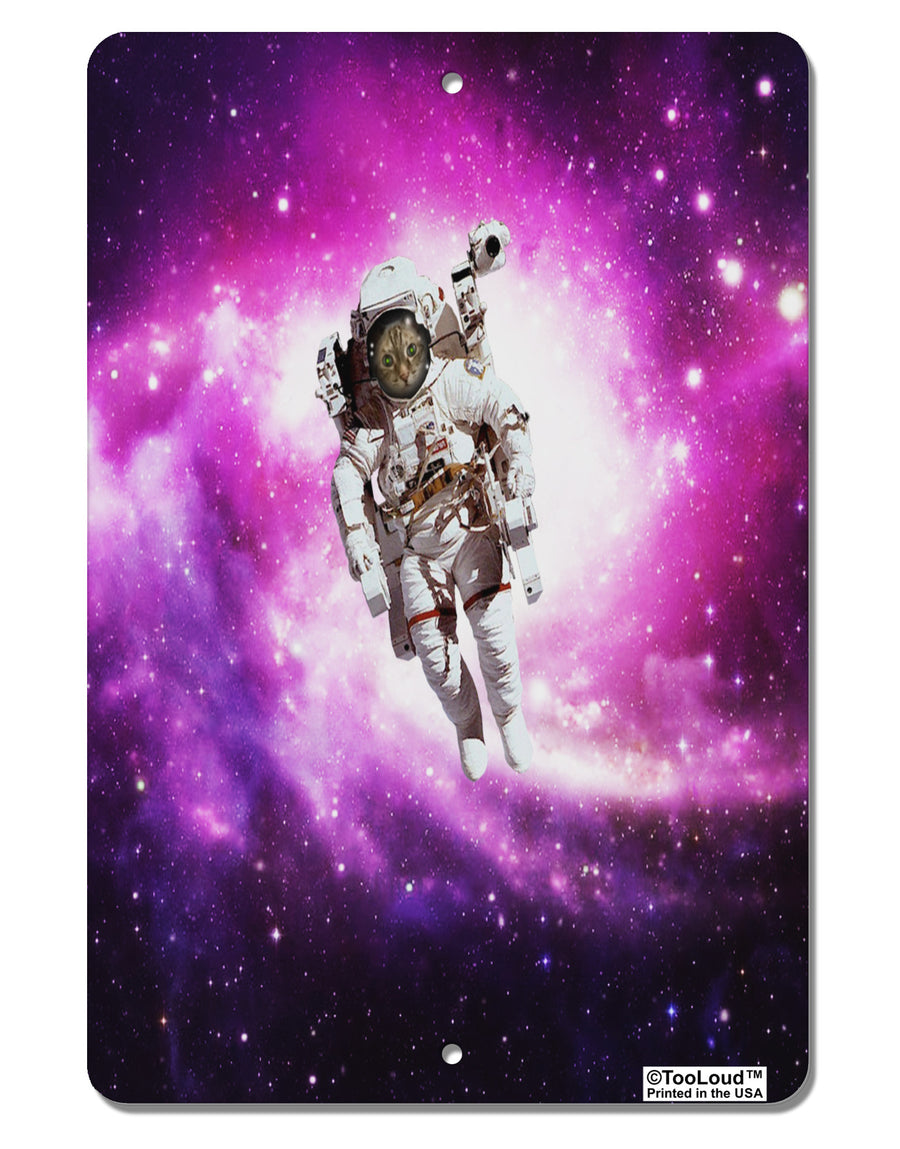 Astronaut Cat AOP Aluminum 8 x 12&#x22; Aluminum Sign All Over Print-Aluminum Sign-TooLoud-White-Davson Sales