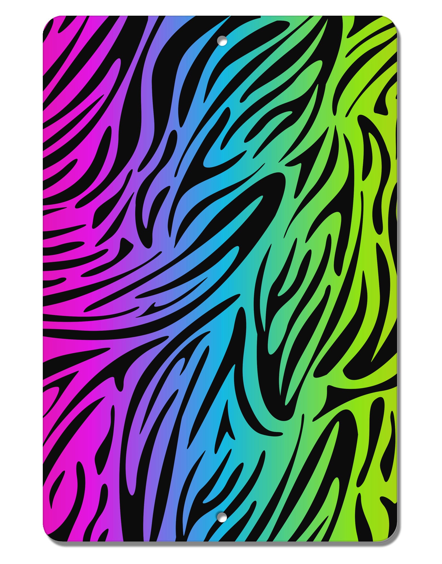 Rainbow Zebra Print Aluminum 8 x 12&#x22; Aluminum Sign All Over Print-Aluminum Sign-TooLoud-White-Davson Sales