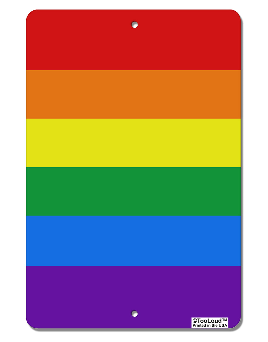 Rainbow Horizontal Gay Pride Flag Aluminum 8 x 12&#x22; Aluminum Sign All Over Print by TooLoud-Aluminum Sign-TooLoud-White-Davson Sales