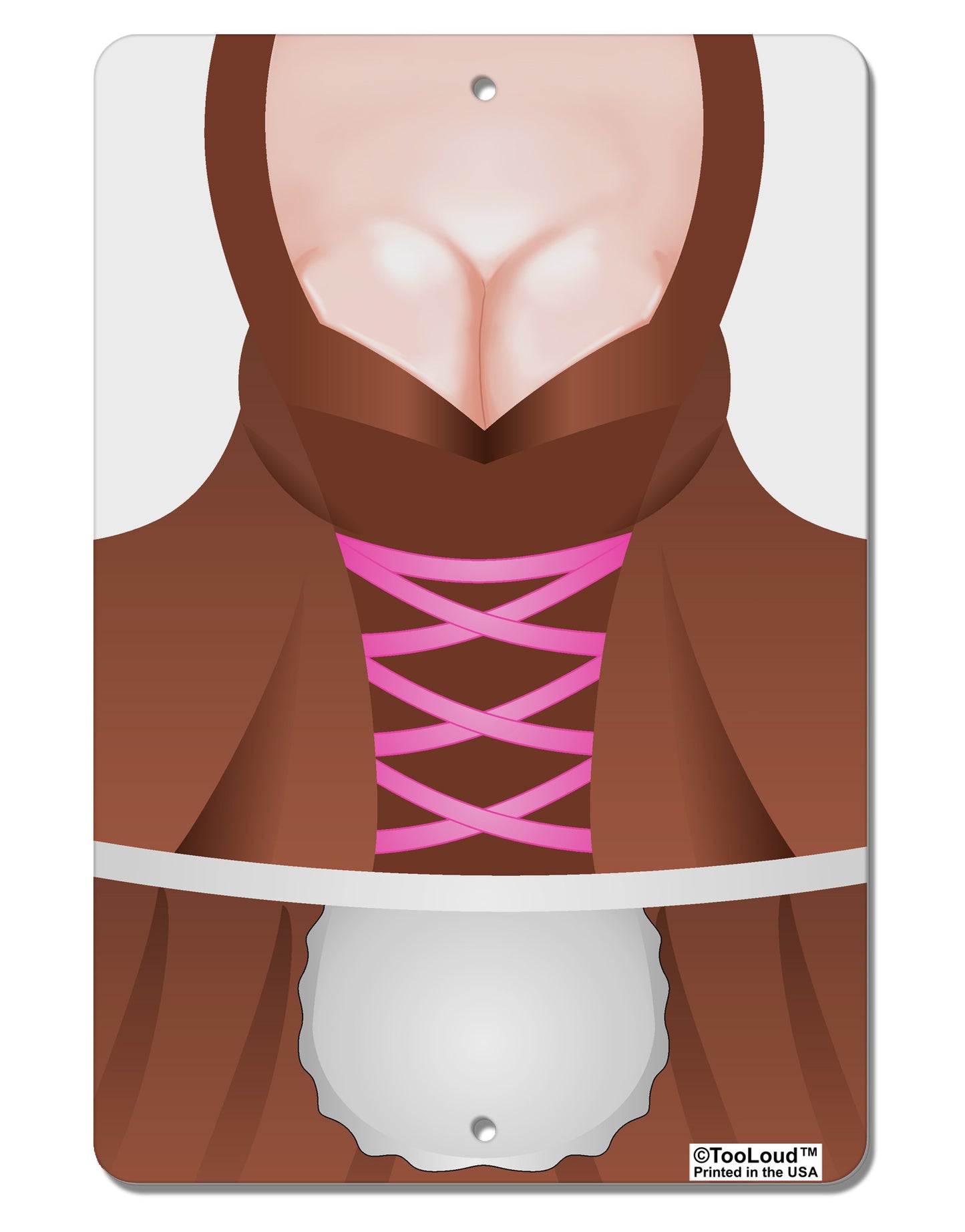 Sexy Dirndl Costume Brown Aluminum 8 x 12&#x22; Aluminum Sign All Over Print by TooLoud-Aluminum Sign-TooLoud-White-Davson Sales