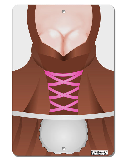 Sexy Dirndl Costume Brown Aluminum 8 x 12&#x22; Aluminum Sign All Over Print by TooLoud-Aluminum Sign-TooLoud-White-Davson Sales