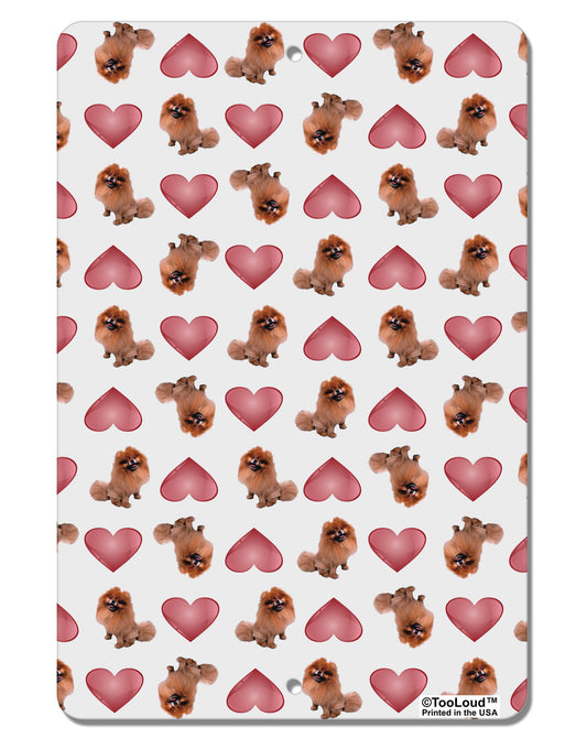 Pomeranian Hearts AOP Aluminum 8 x 12&#x22; Aluminum Sign All Over Print-Aluminum Sign-TooLoud-White-Davson Sales