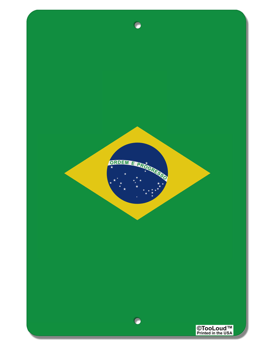 Brazil Flag AOP Aluminum 8 x 12&#x22; Aluminum Sign All Over Print-Aluminum Sign-TooLoud-White-Davson Sales