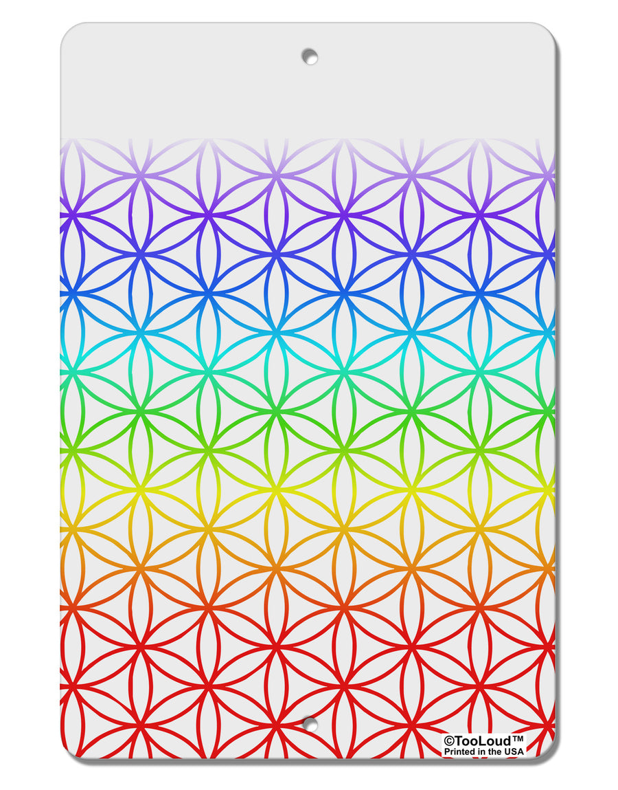 Chakra Flower of Life on White Aluminum 8 x 12&#x22; Aluminum Sign All Over Print-Aluminum Sign-TooLoud-White-Davson Sales