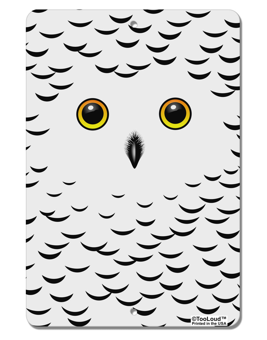 Snowy Owl Cute Animal Face Aluminum 8 x 12&#x22; Aluminum Sign All Over Print-Aluminum Sign-TooLoud-White-Davson Sales