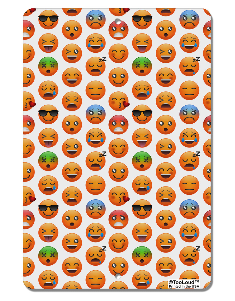 Lots Of Emojis AOP Aluminum 8 x 12&#x22; Aluminum Sign All Over Print-Aluminum Sign-TooLoud-White-Davson Sales