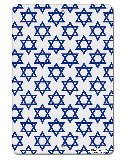 Stars of David Jewish Aluminum 8 x 12&#x22; Aluminum Sign All Over Print by TooLoud-Aluminum Sign-TooLoud-White-Davson Sales