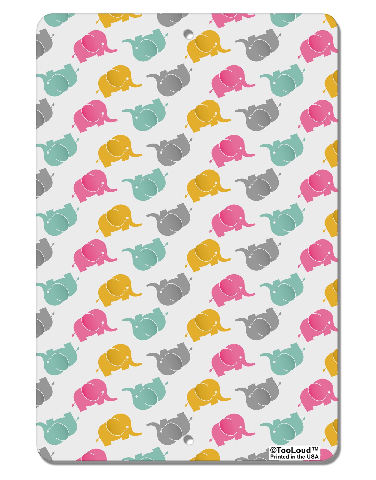 Cute Baby Elephants AOP Aluminum 8 x 12&#x22; Aluminum Sign All Over Print-Aluminum Sign-TooLoud-White-Davson Sales