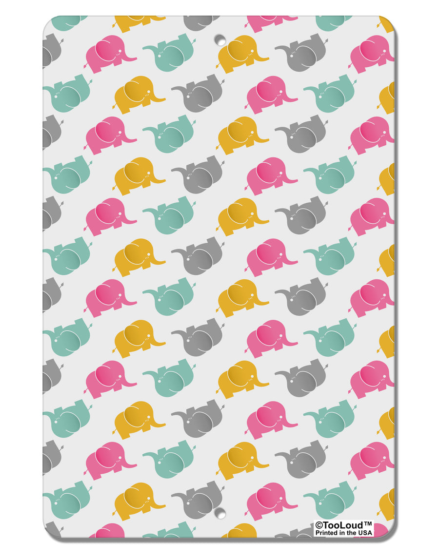 Cute Baby Elephants AOP Aluminum 8 x 12&#x22; Aluminum Sign All Over Print-Aluminum Sign-TooLoud-White-Davson Sales