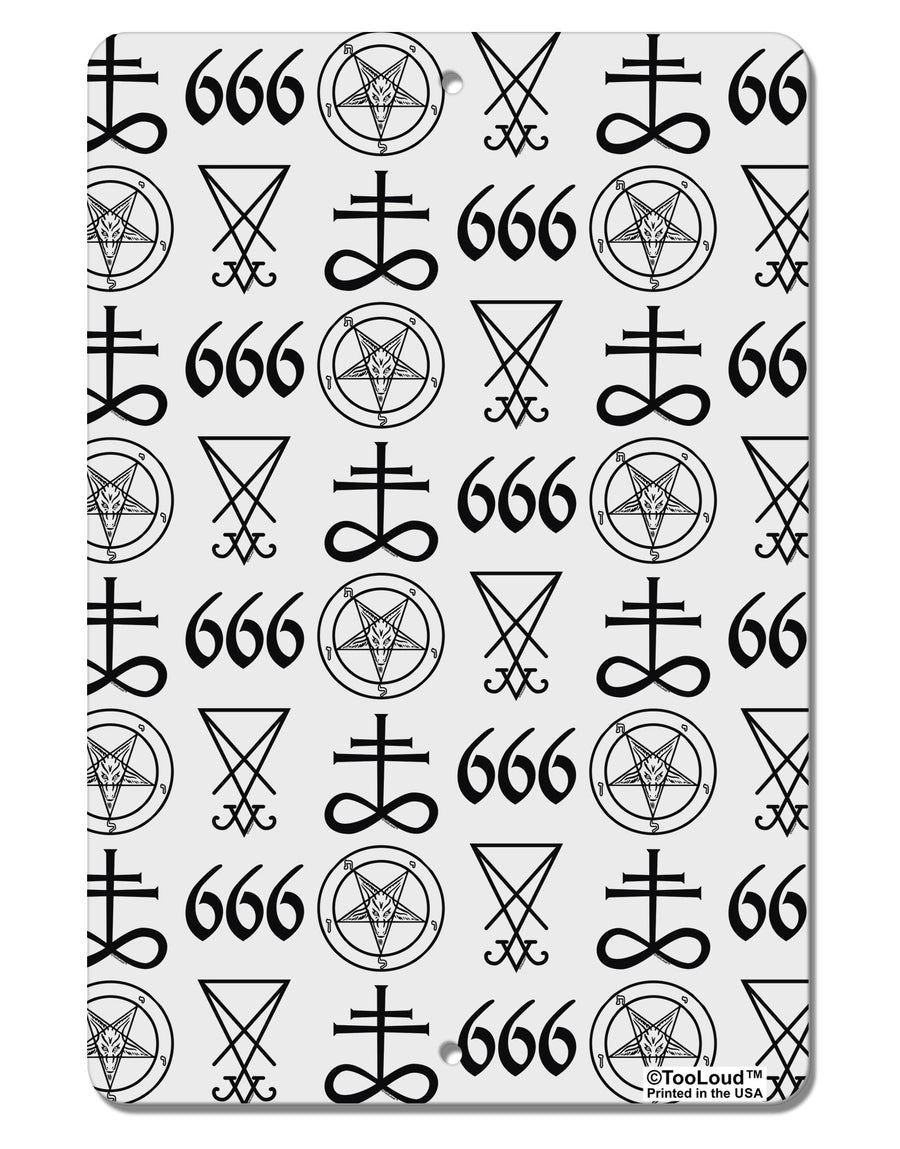 Satanic Symbols Aluminum 8 x 12&#x22; Aluminum Sign All Over Print-Aluminum Sign-TooLoud-White-Davson Sales