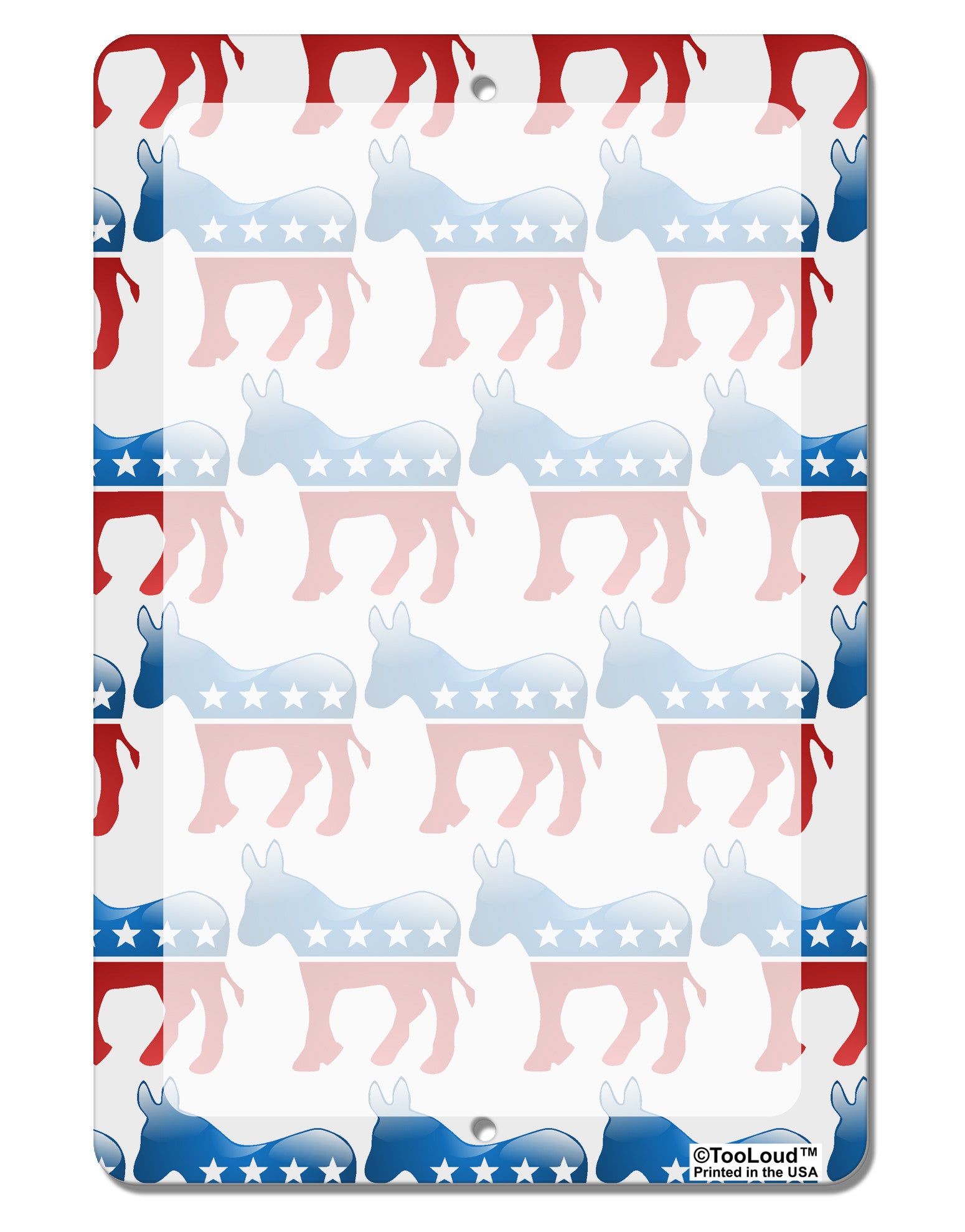 Democratic Symbol All Over Aluminum 8 x 12&#x22; Dry Erase Board Sign All Over Print-Dry Erase Board-TooLoud-White-Davson Sales