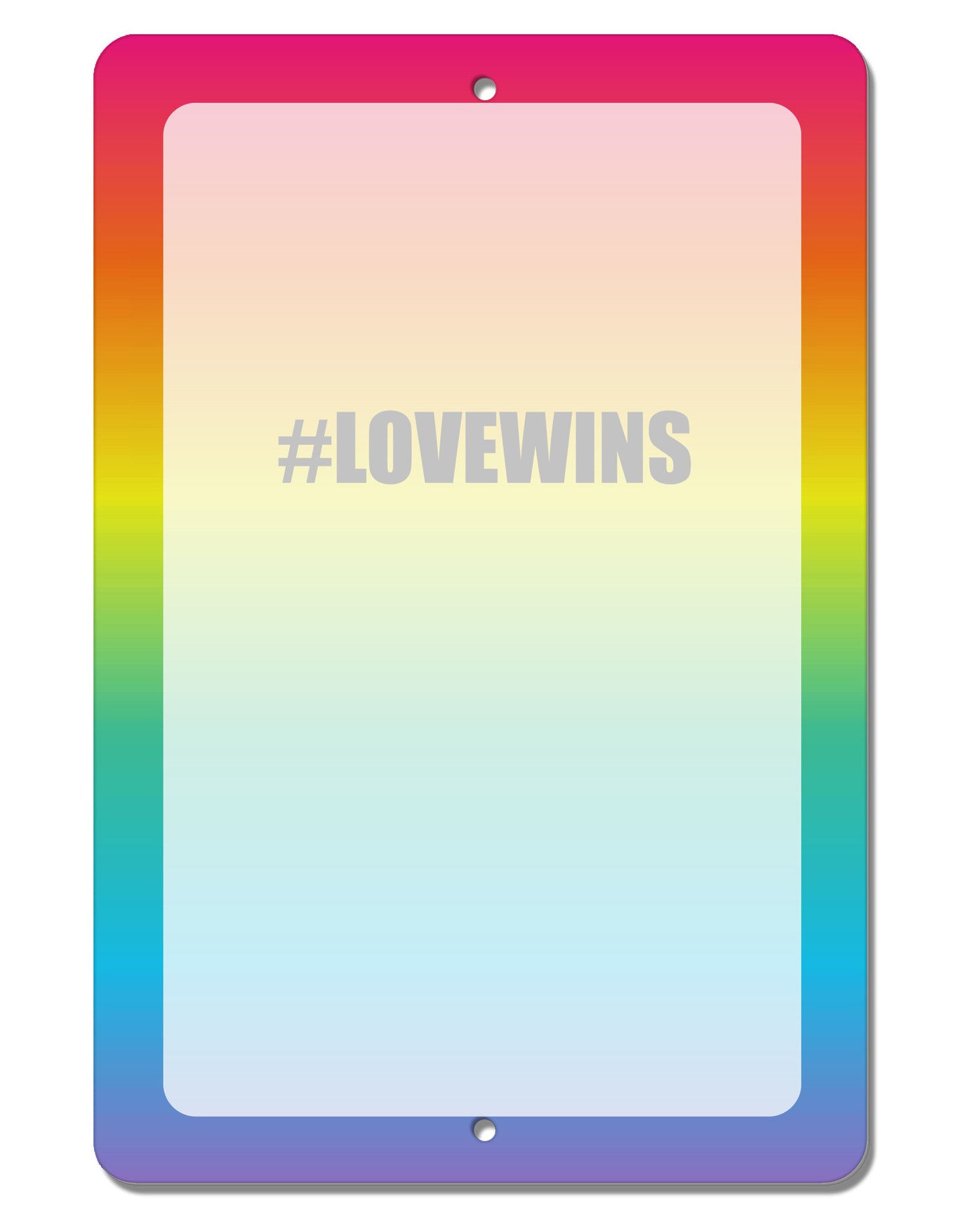 Rainbow Print - Hashtag Love Wins Aluminum 8 x 12&#x22; Dry Erase Board Sign All Over Print-Dry Erase Board-TooLoud-White-Davson Sales