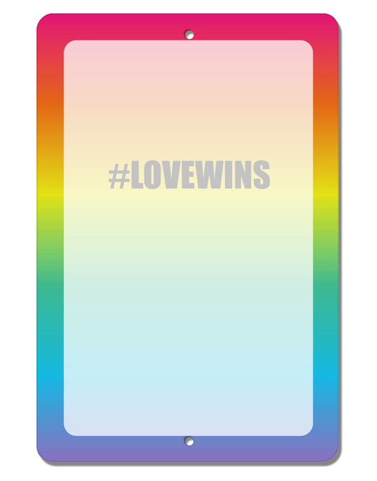 Rainbow Print - Hashtag Love Wins Aluminum 8 x 12&#x22; Dry Erase Board Sign All Over Print-Dry Erase Board-TooLoud-White-Davson Sales