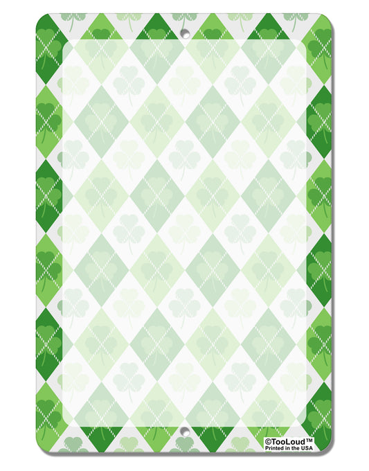 St Patrick's Day Green Shamrock Argyle Aluminum 8 x 12&#x22; Dry Erase Board Sign All Over Print-Dry Erase Board-TooLoud-White-Davson Sales