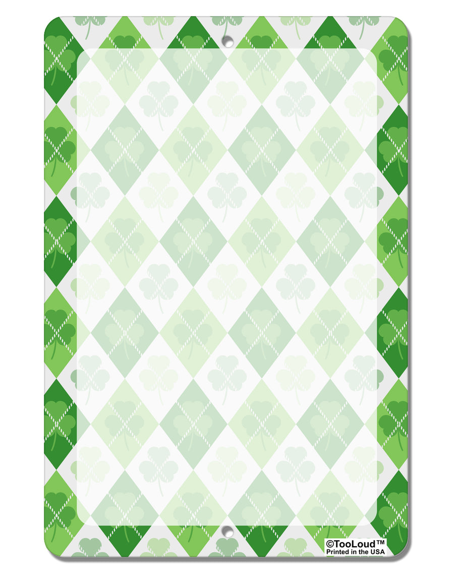 St Patrick's Day Green Shamrock Argyle Aluminum 8 x 12&#x22; Dry Erase Board Sign All Over Print-Dry Erase Board-TooLoud-White-Davson Sales
