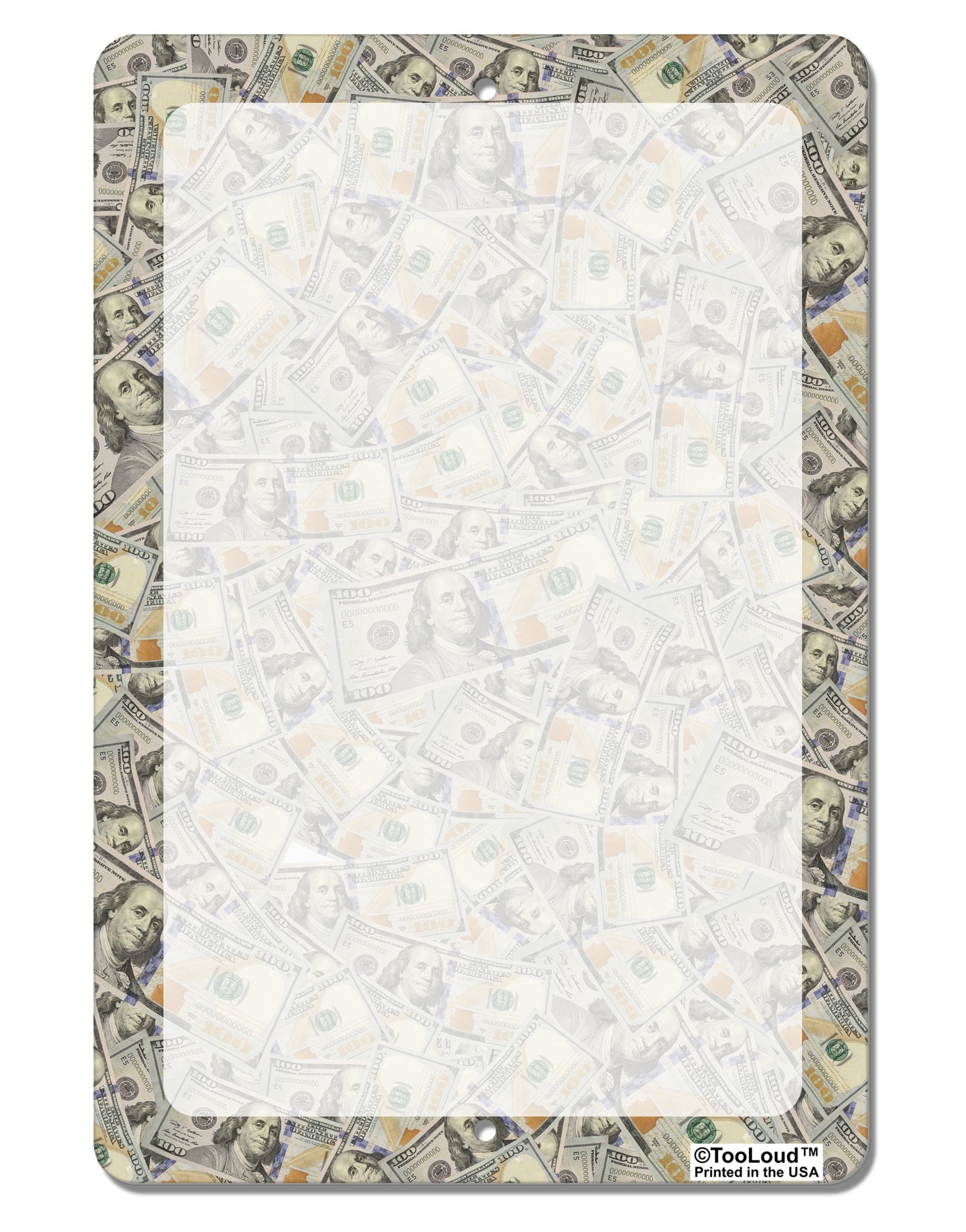 Benjamins Aluminum 8 x 12&#x22; Dry Erase Board Sign All Over Print by TooLoud-Dry Erase Board-TooLoud-Money-Davson Sales