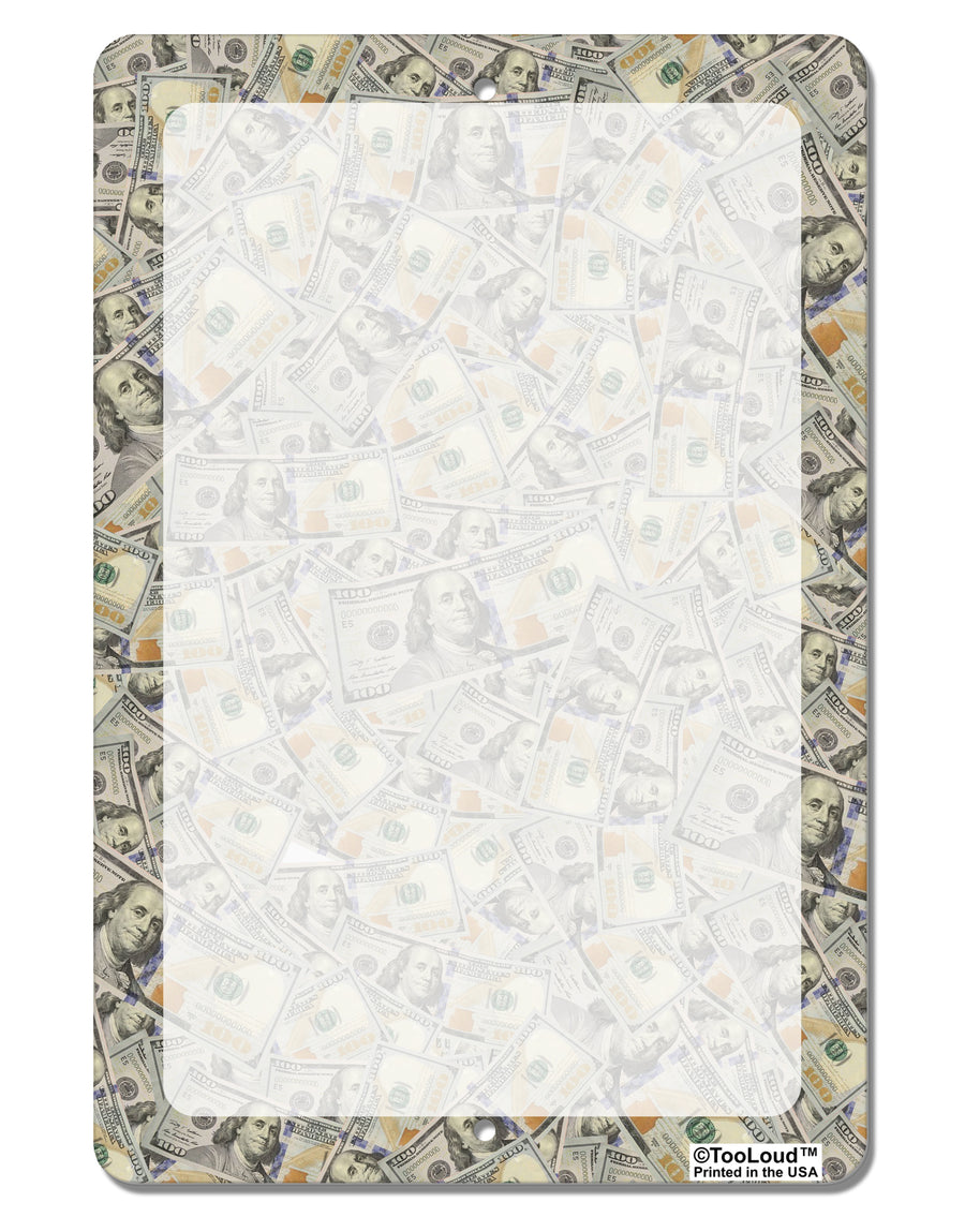 Benjamins Aluminum 8 x 12&#x22; Dry Erase Board Sign All Over Print by TooLoud-Dry Erase Board-TooLoud-Money-Davson Sales