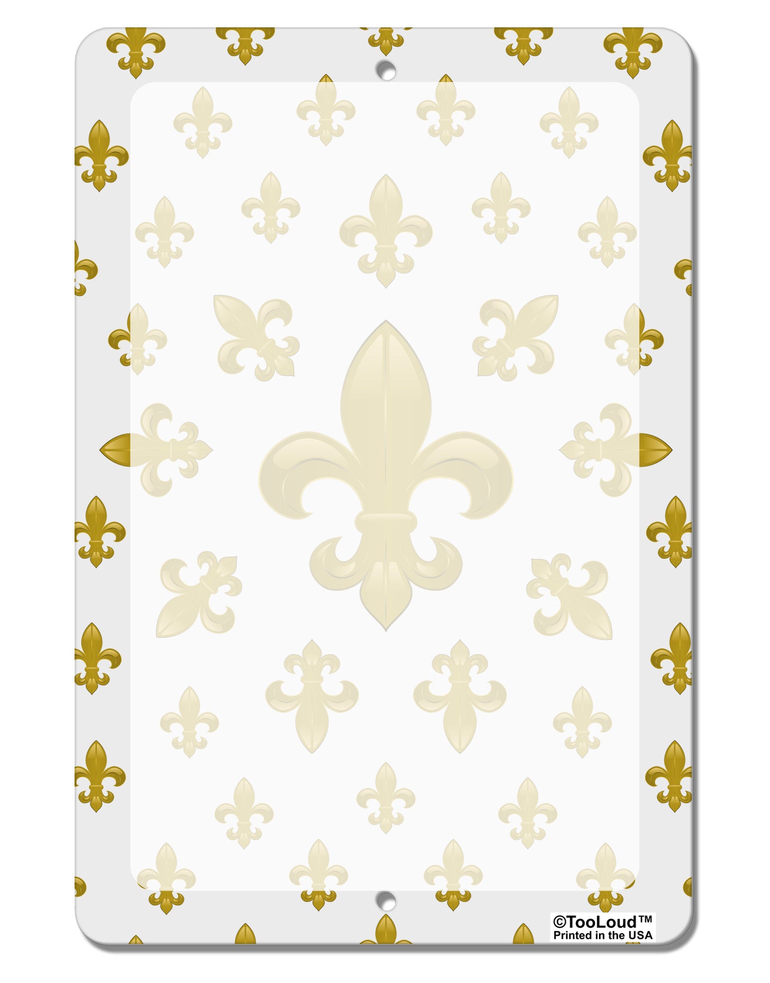 Gold Fleur De Lis AOP Aluminum 8 x 12&#x22; Dry Erase Board Sign All Over Print by TooLoud-Dry Erase Board-TooLoud-White-Davson Sales