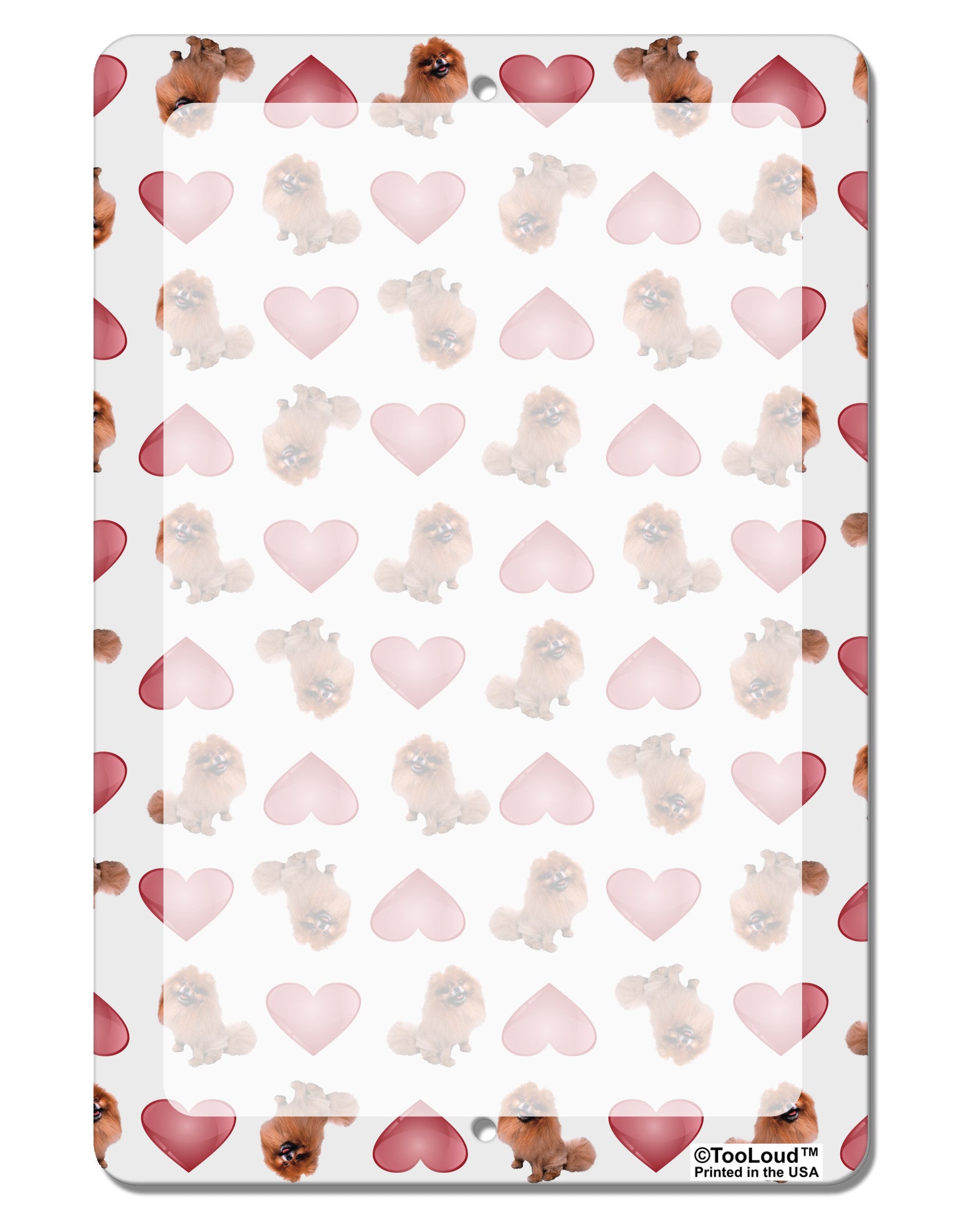 Pomeranian Hearts AOP Aluminum 8 x 12&#x22; Dry Erase Board Sign All Over Print-Dry Erase Board-TooLoud-White-Davson Sales